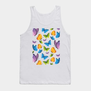 Butterflies and Hibiscus Flowers - Gift Father - Gift Mom Tank Top